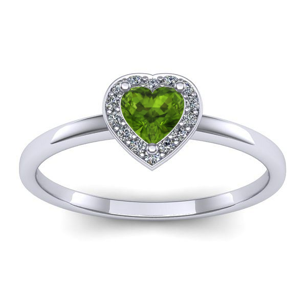 Inel cu peridot inima