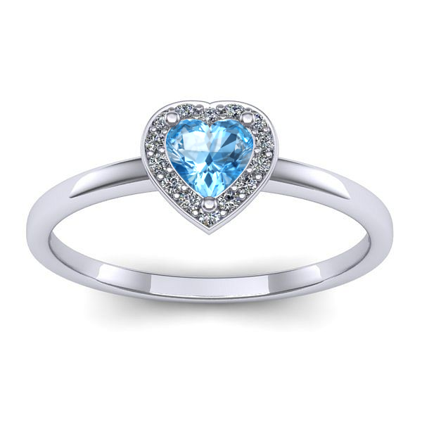 Inel de logodna cu topaz blue inima
