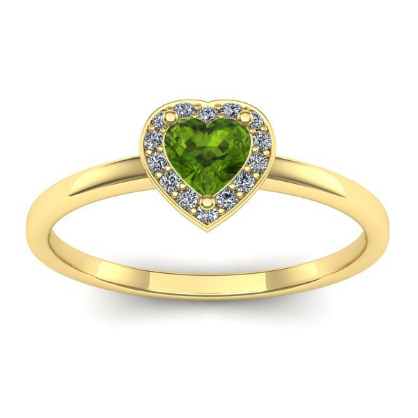 Inel cu peridot inima