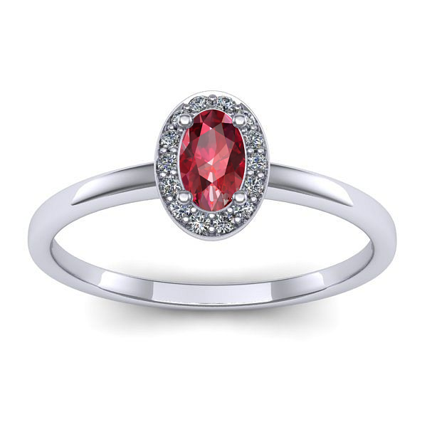 Inel cu rubin oval