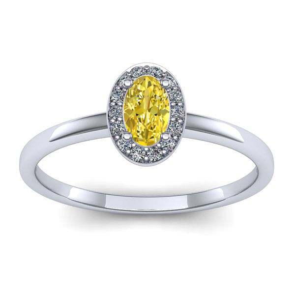 Inel logodna cu safir galben oval