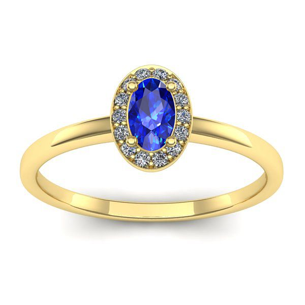 Inel de logodna cu safir oval