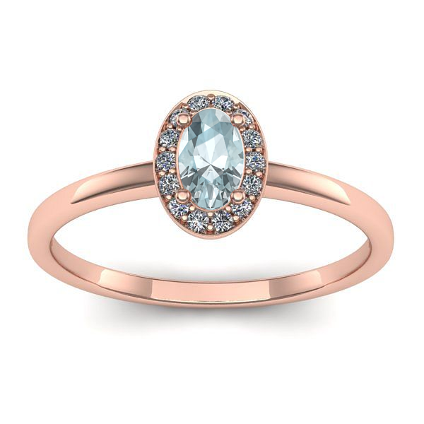 Inel cu aquamarin oval