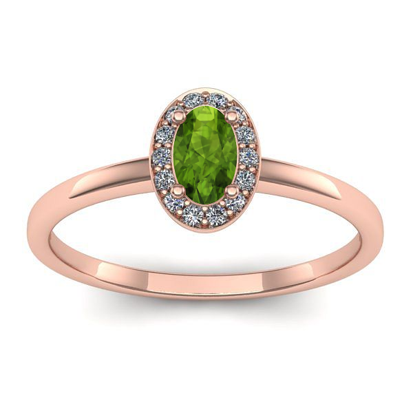 Inel logodna cu peridot oval
