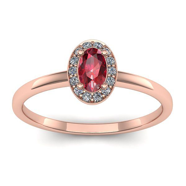 Inel cu rubin oval
