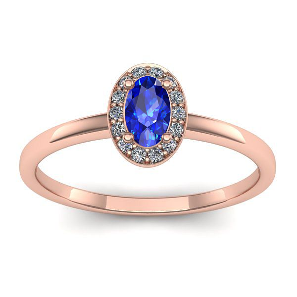 Inel de logodna cu safir oval