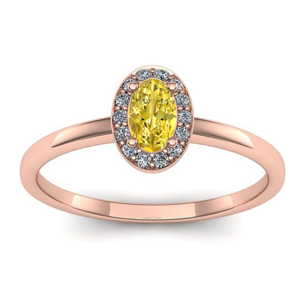 Inel de logodna cu safir galben oval