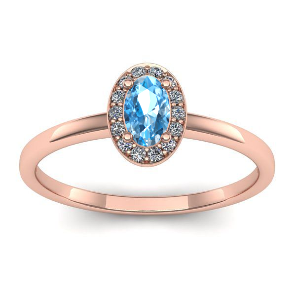 Inel logodna cu topaz blue oval