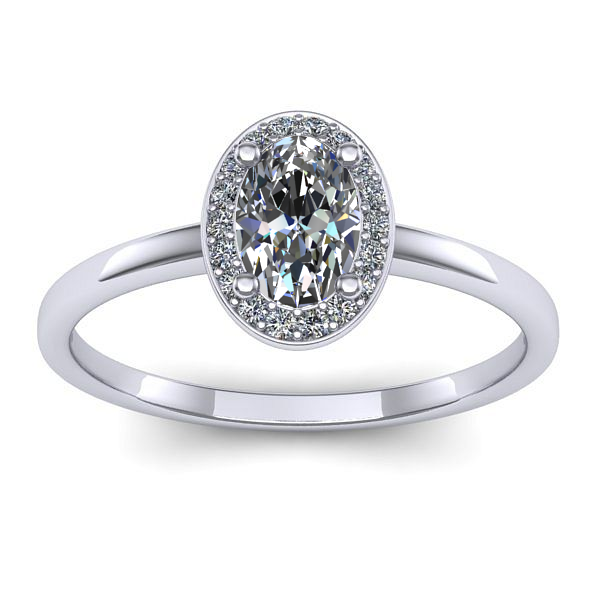 Inel de logodna cu safir alb oval