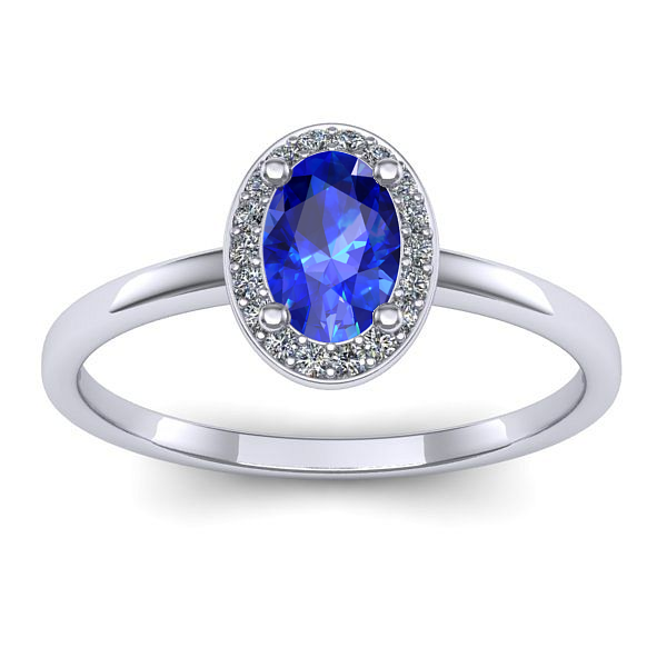 Inel de logodna cu safir oval
