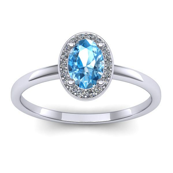 Inel de logodna cu topaz blue oval