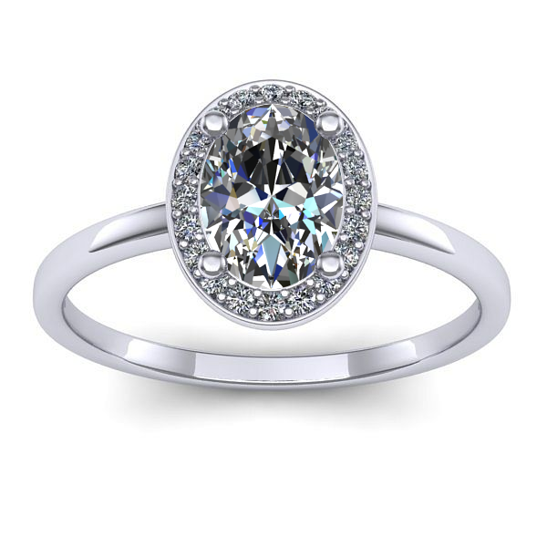 Inel cu safir alb oval