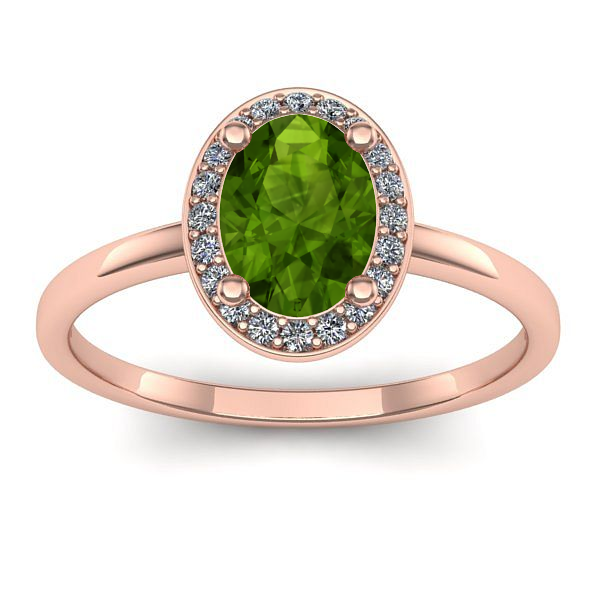 Inel cu peridot oval