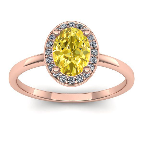 Inel de logodna cu safir galben oval