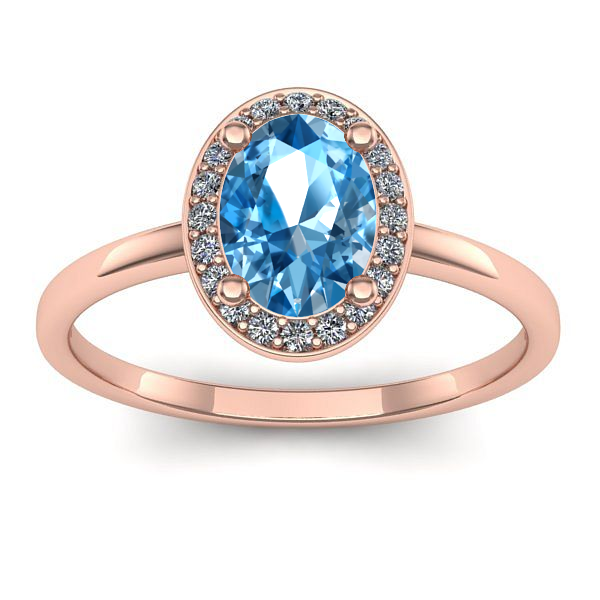 Inel cu topaz blue oval