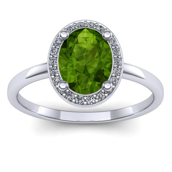 Inel logodna cu peridot oval