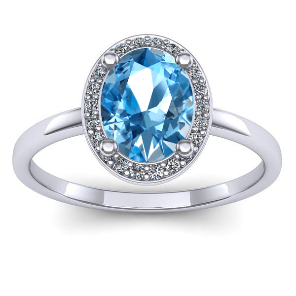 Inel de logodna cu topaz blue oval