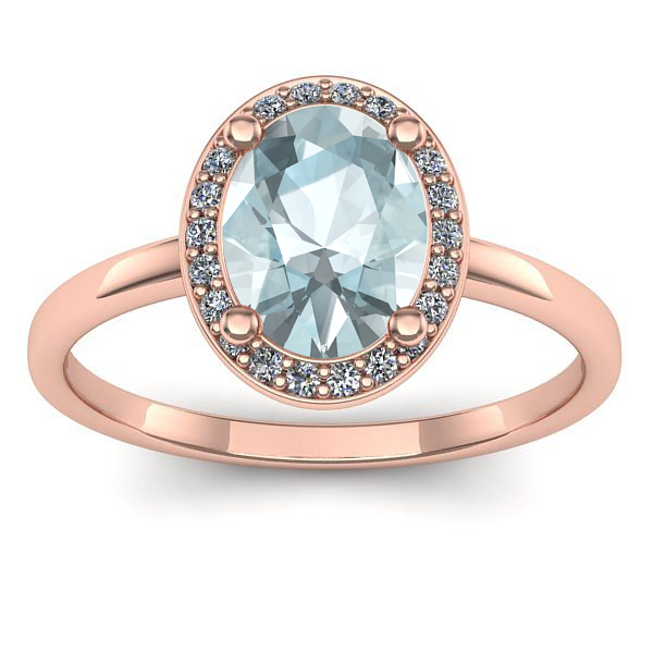 Inel cu aquamarin oval