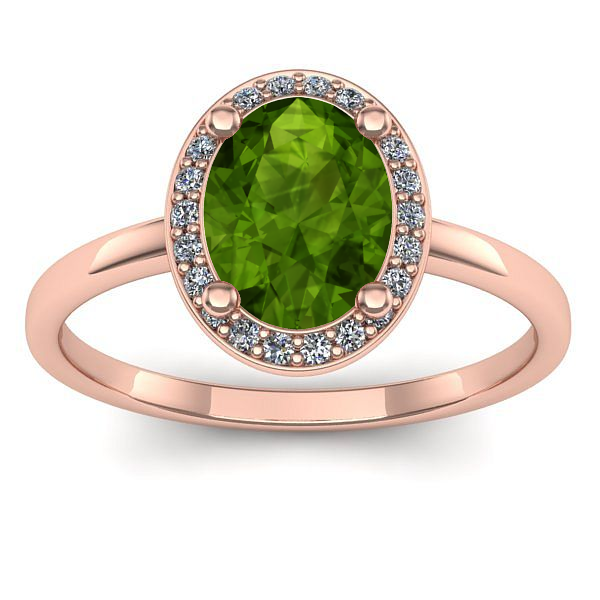 Inel de logodna cu peridot oval