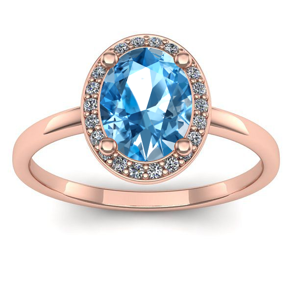 Inel logodna cu topaz blue oval
