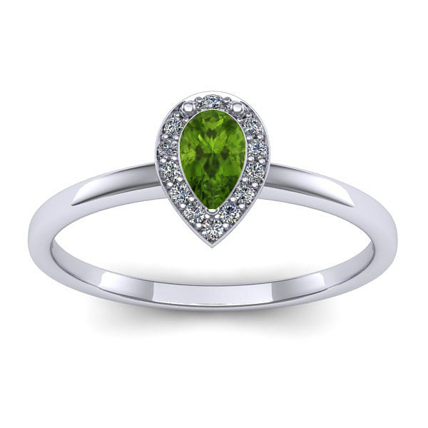 Inel logodna cu peridot lacrima