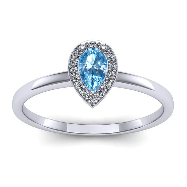 Inel de logodna cu topaz blue lacrima