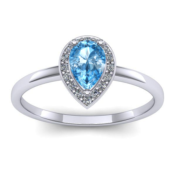 Inel logodna cu topaz blue lacrima