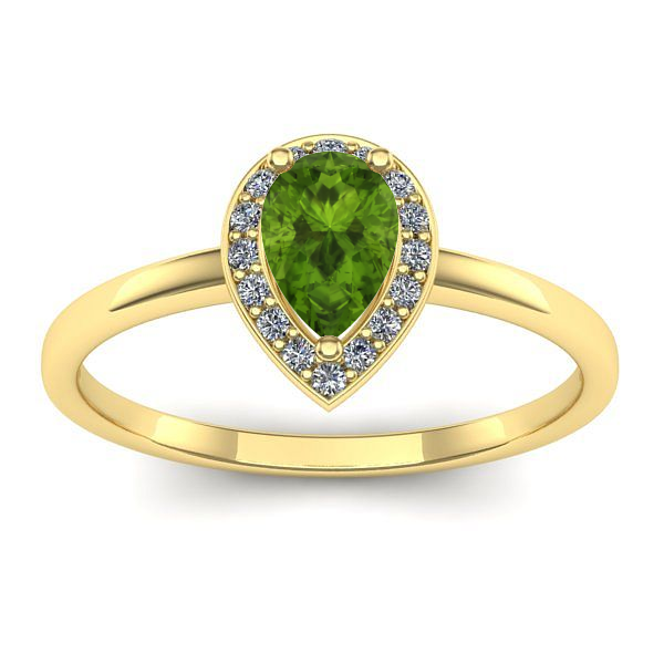 Inel logodna cu peridot lacrima