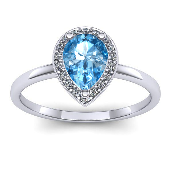 Inel cu topaz blue lacrima