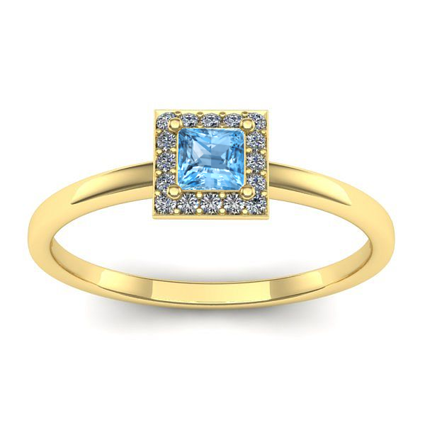 Inel cu topaz blue patrat