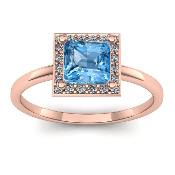 Inel logodna cu topaz blue patrat