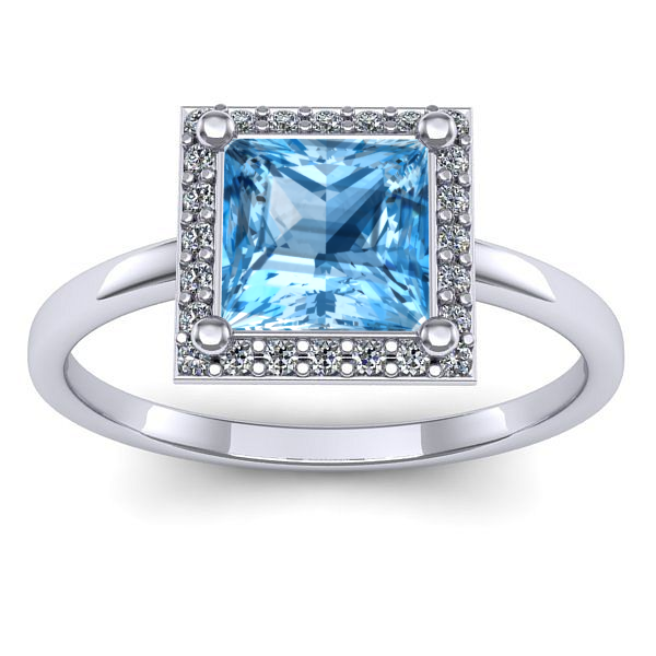 Inel logodna cu topaz blue patrat
