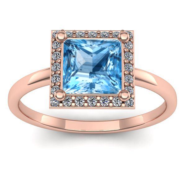 Inel logodna cu topaz blue patrat