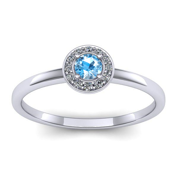 Inel de logodna cu topaz blue rotund