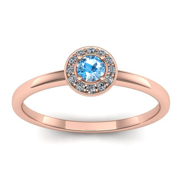 Inel cu topaz blue rotund