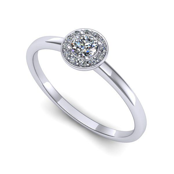 Inel logodna din aur alb cu diamant