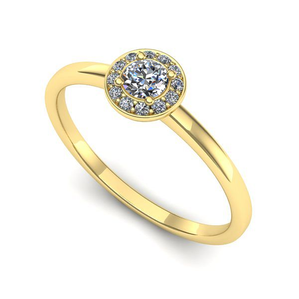Inel de logodna din aur galben cu diamant