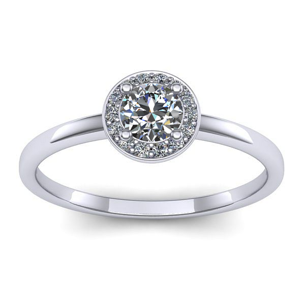Inel cu diamant rotund