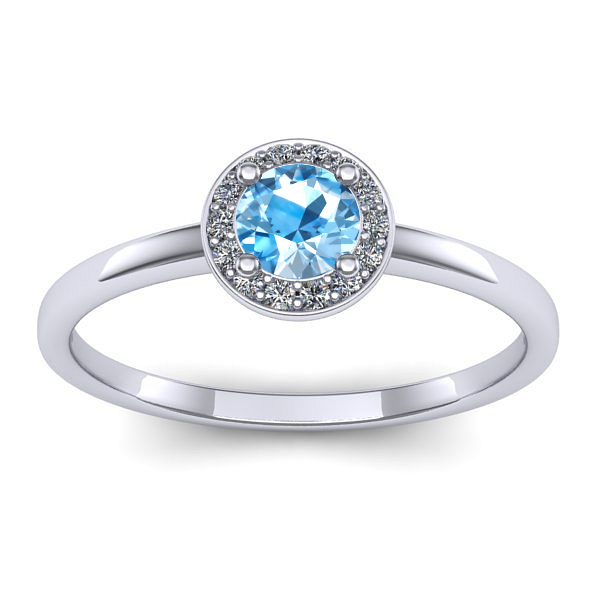 Inel cu topaz blue rotund