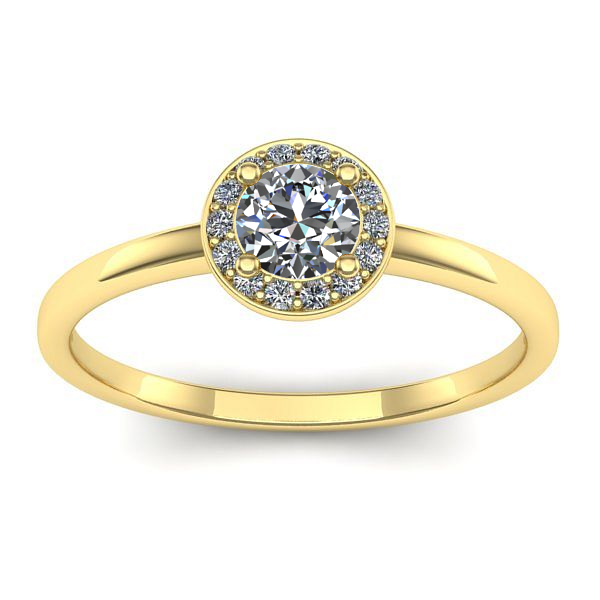 Inel cu diamant rotund