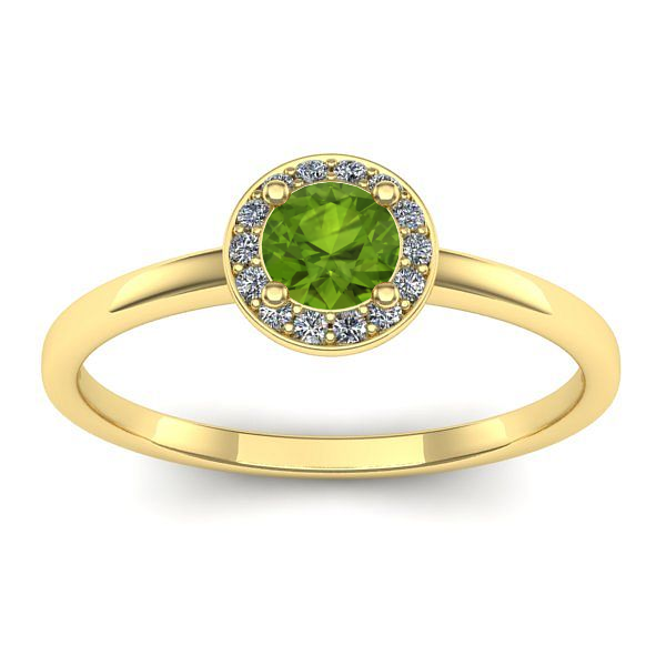 Inel de logodna cu peridot rotund