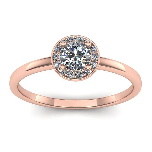 Inel logodna cu diamant rotund
