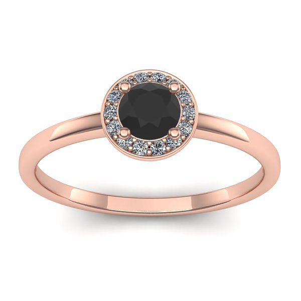 Inel logodna cu diamant negru rotund