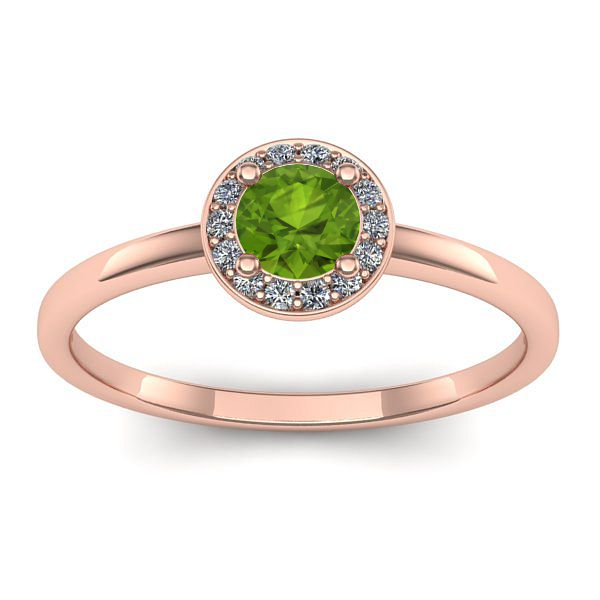 Inel cu peridot rotund