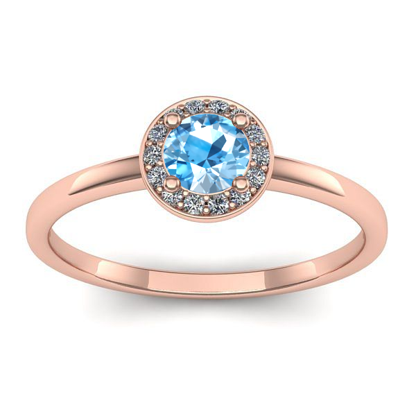Inel de logodna cu topaz blue rotund