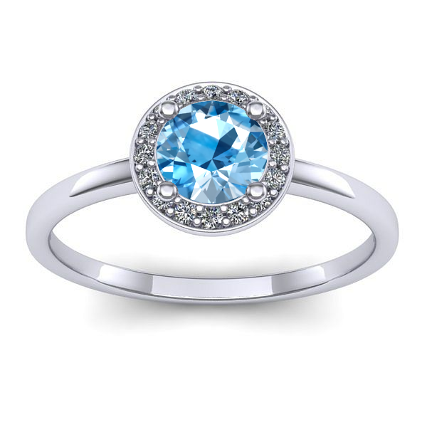 Inel logodna cu topaz blue rotund