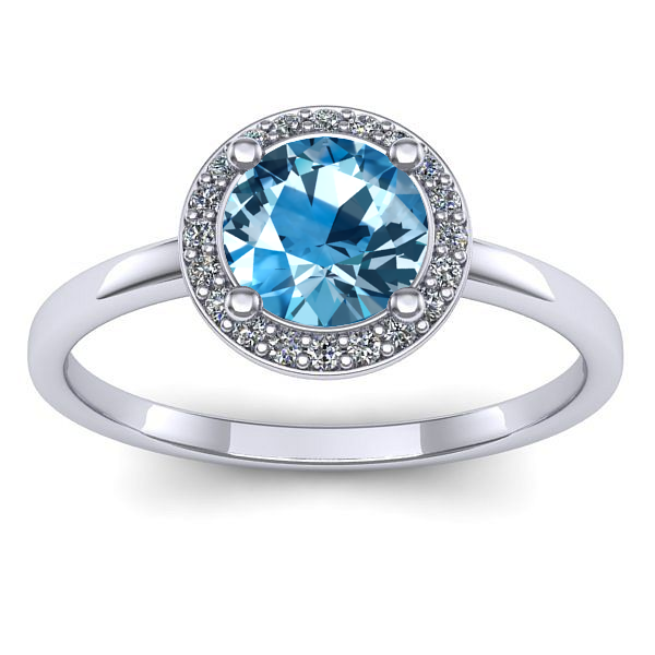 Inel logodna cu topaz blue rotund