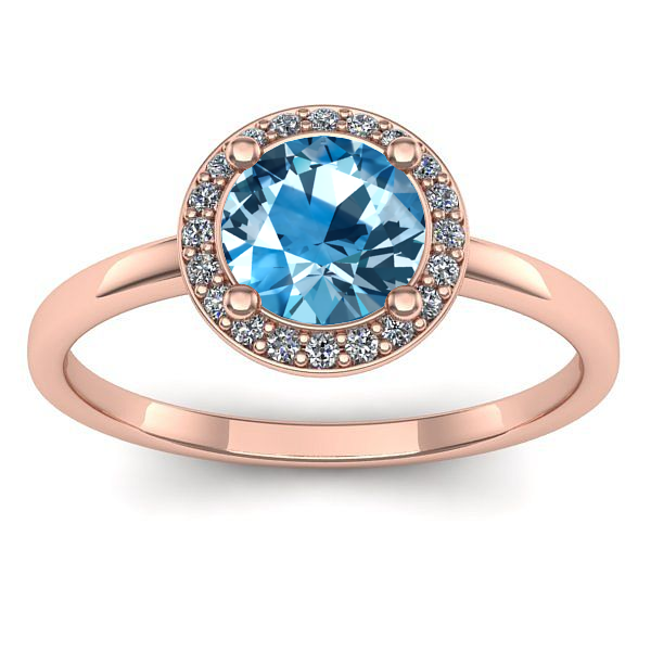 Inel de logodna cu topaz blue rotund