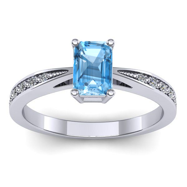 Inel cu topaz blue dreptunghiular