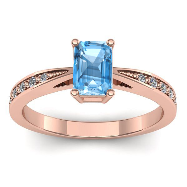 Inel cu topaz blue dreptunghiular